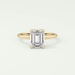 2.0 CT Emerald Cut Lab Grown Diamond Engagement Ring