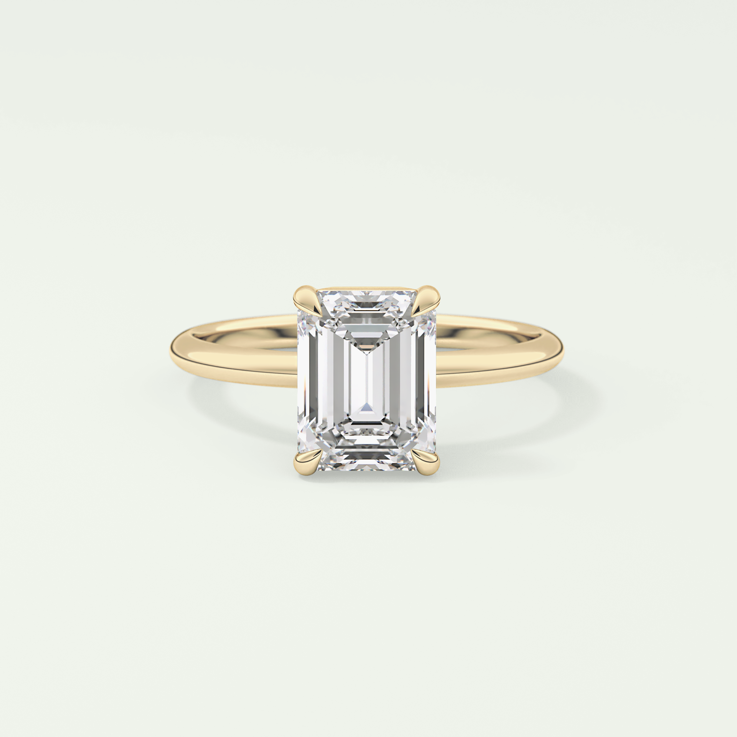 2.0 CT Emerald Cut Lab Grown Diamond Engagement Ring
