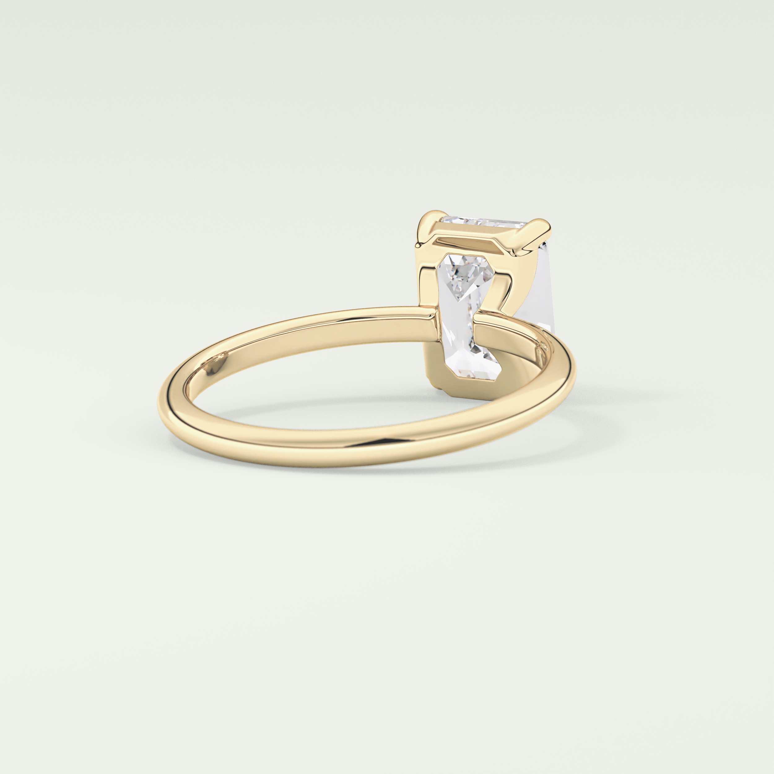 2.0 CT Emerald Cut Lab Grown Diamond Engagement Ring