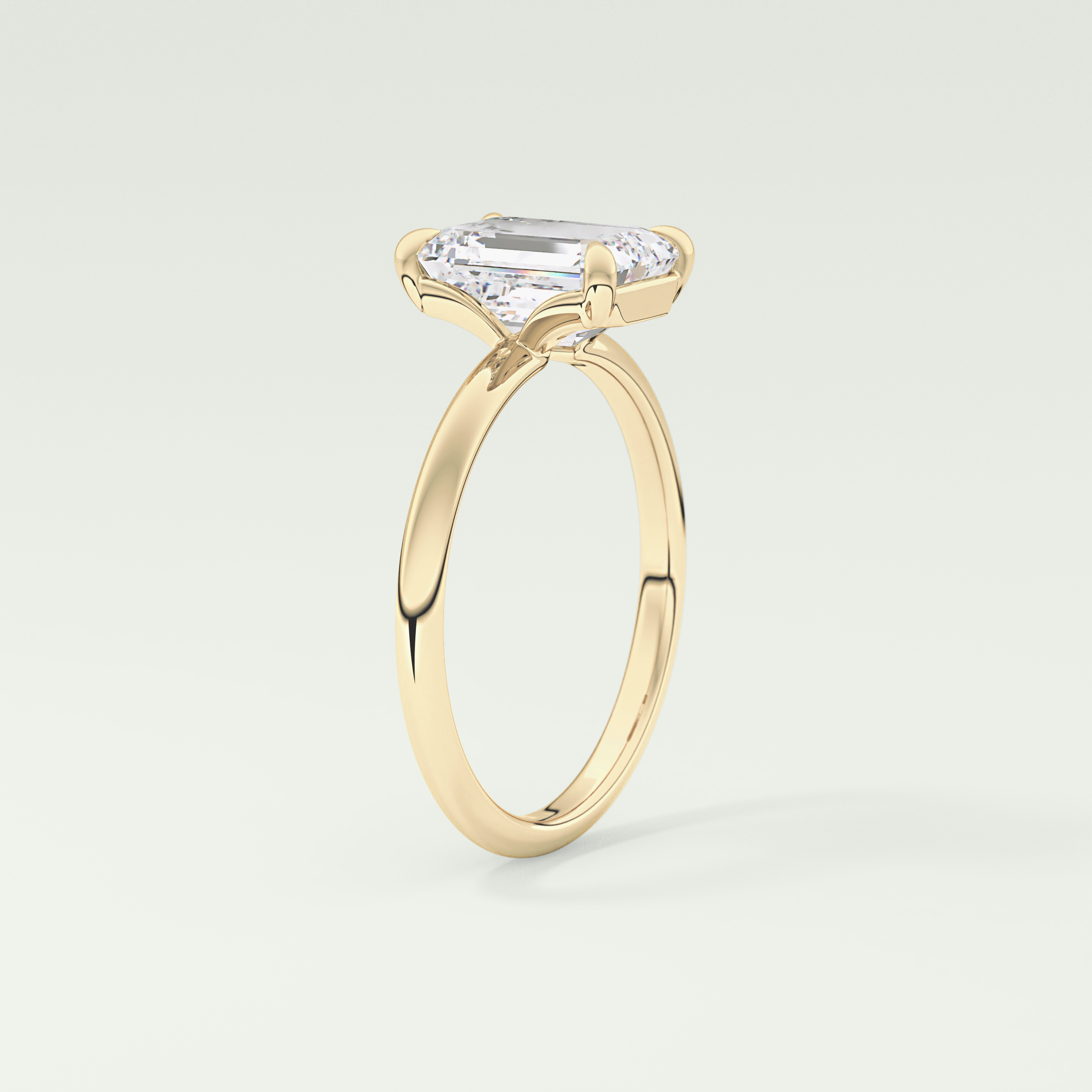 2.0 CT Emerald Cut Lab Grown Diamond Engagement Ring