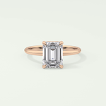 2.0 CT Emerald Cut Lab Grown Diamond Engagement Ring