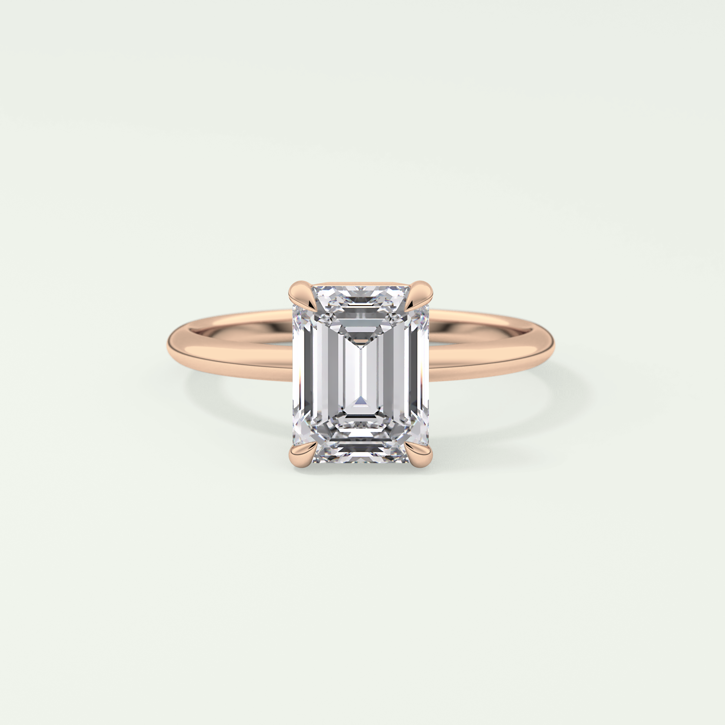 2.0 CT Emerald Cut Lab Grown Diamond Engagement Ring