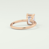 2.0 CT Emerald Cut Lab Grown Diamond Engagement Ring