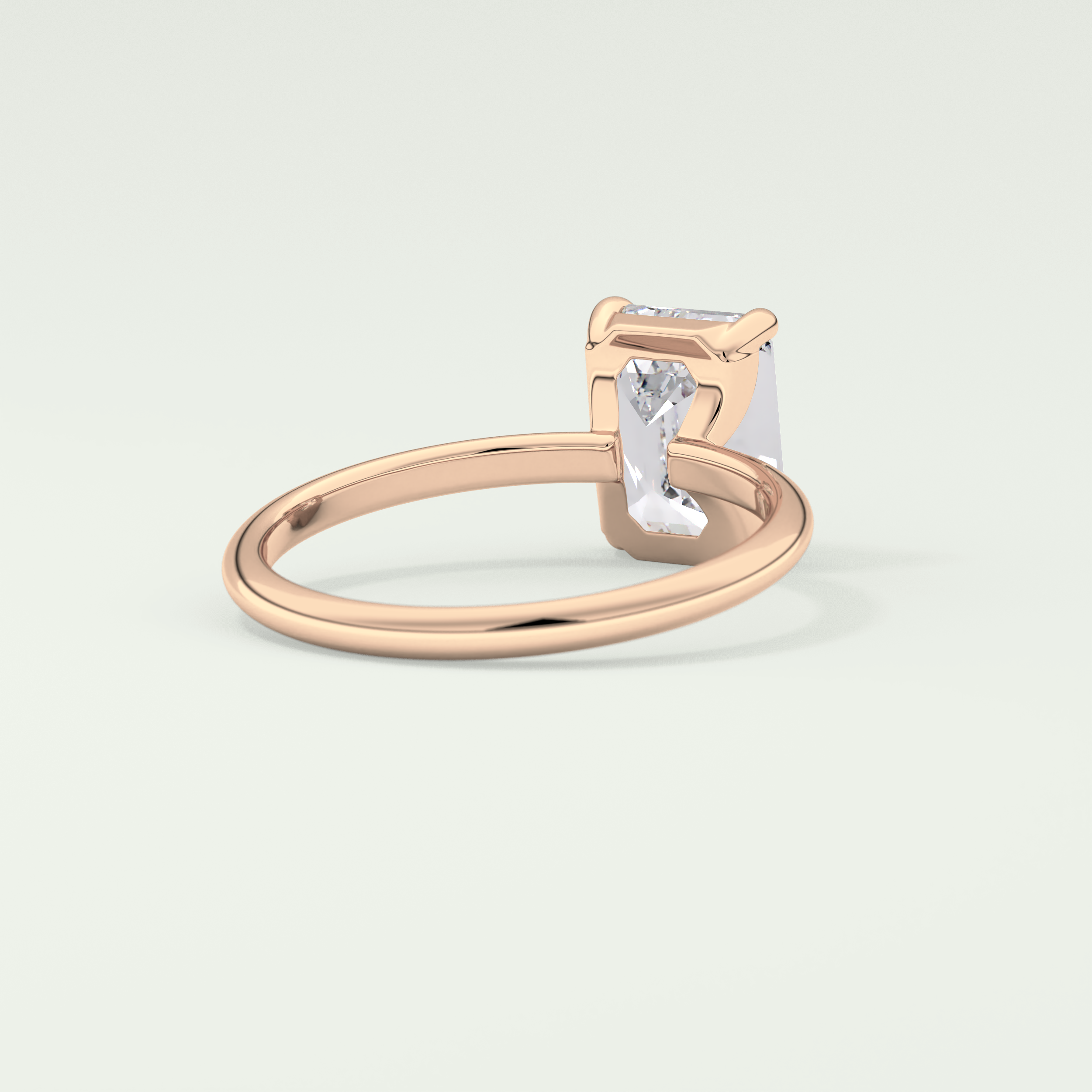 2.0 CT Emerald Cut Lab Grown Diamond Engagement Ring