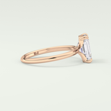 2.0 CT Emerald Cut Lab Grown Diamond Engagement Ring