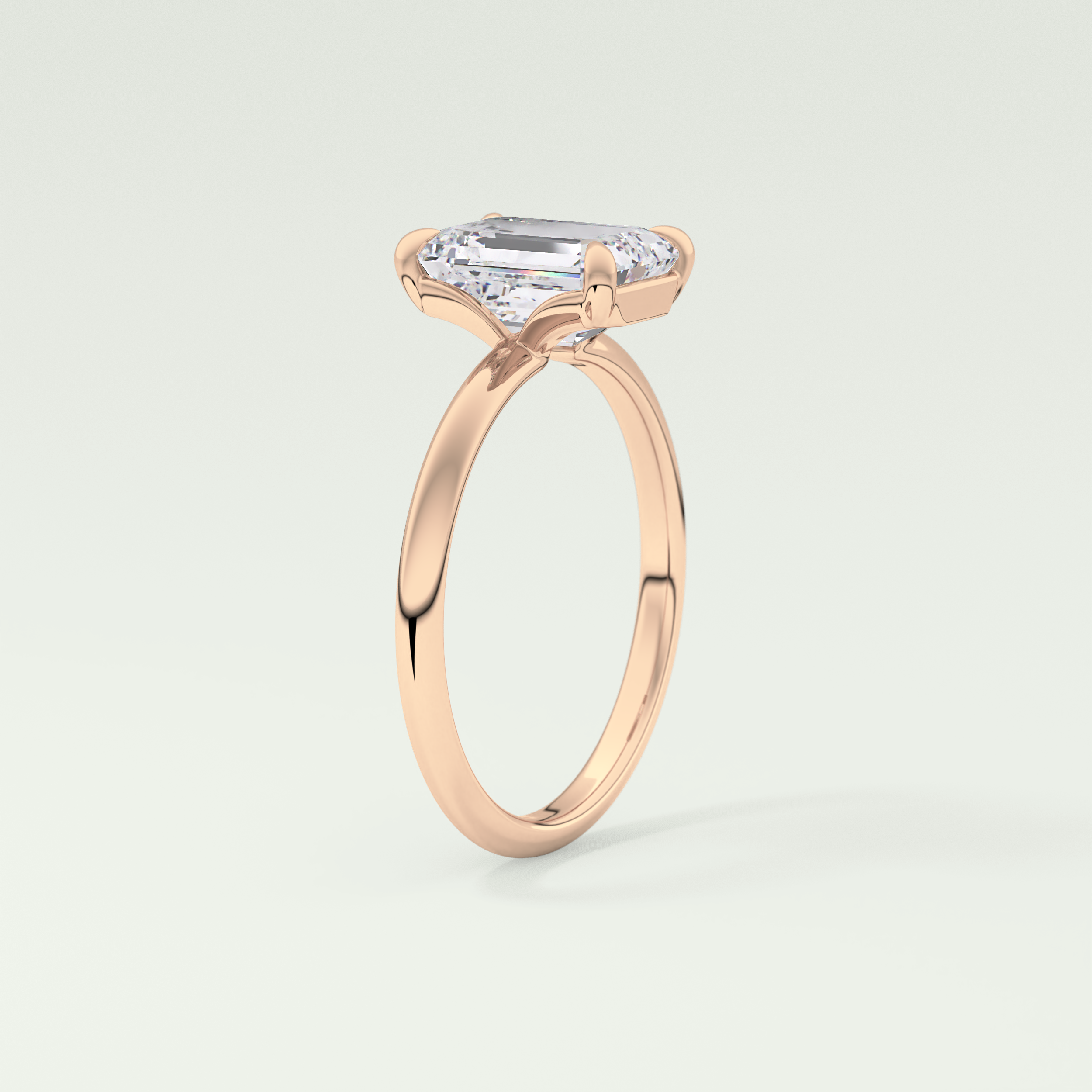 2.0 CT Emerald Cut Lab Grown Diamond Engagement Ring