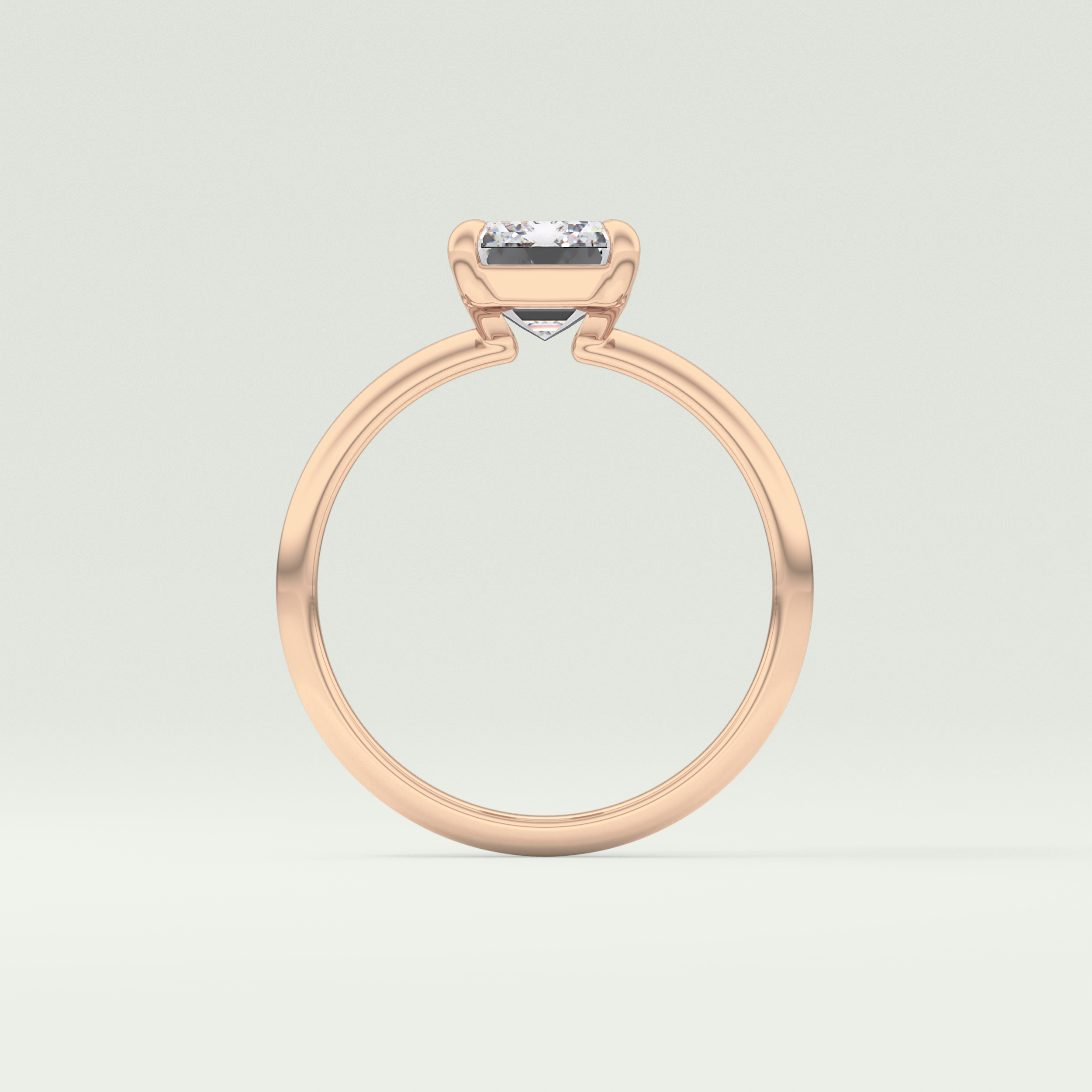 2.0 CT Emerald Cut Lab Grown Diamond Engagement Ring