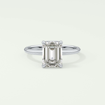 2.0 CT Emerald Cut Lab Grown Diamond Engagement Ring