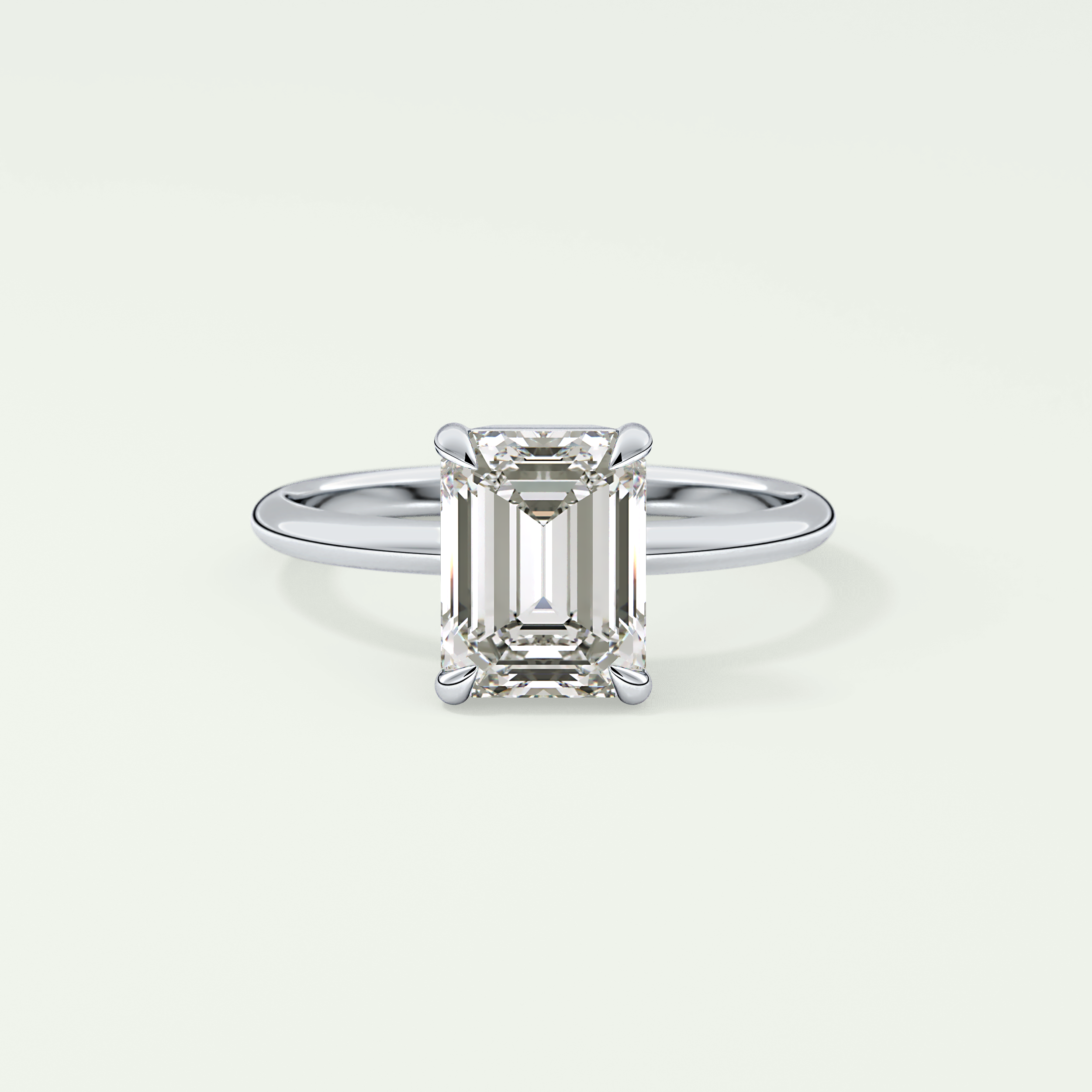2.0 CT Emerald Cut Lab Grown Diamond Engagement Ring