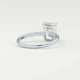2.0 CT Emerald Cut Lab Grown Diamond Engagement Ring