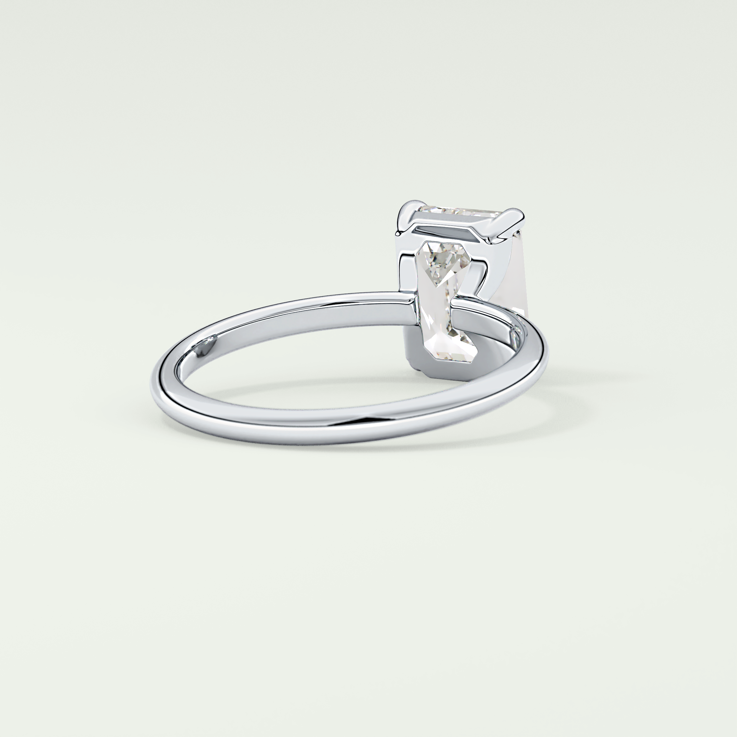 2.0 CT Emerald Cut Lab Grown Diamond Engagement Ring