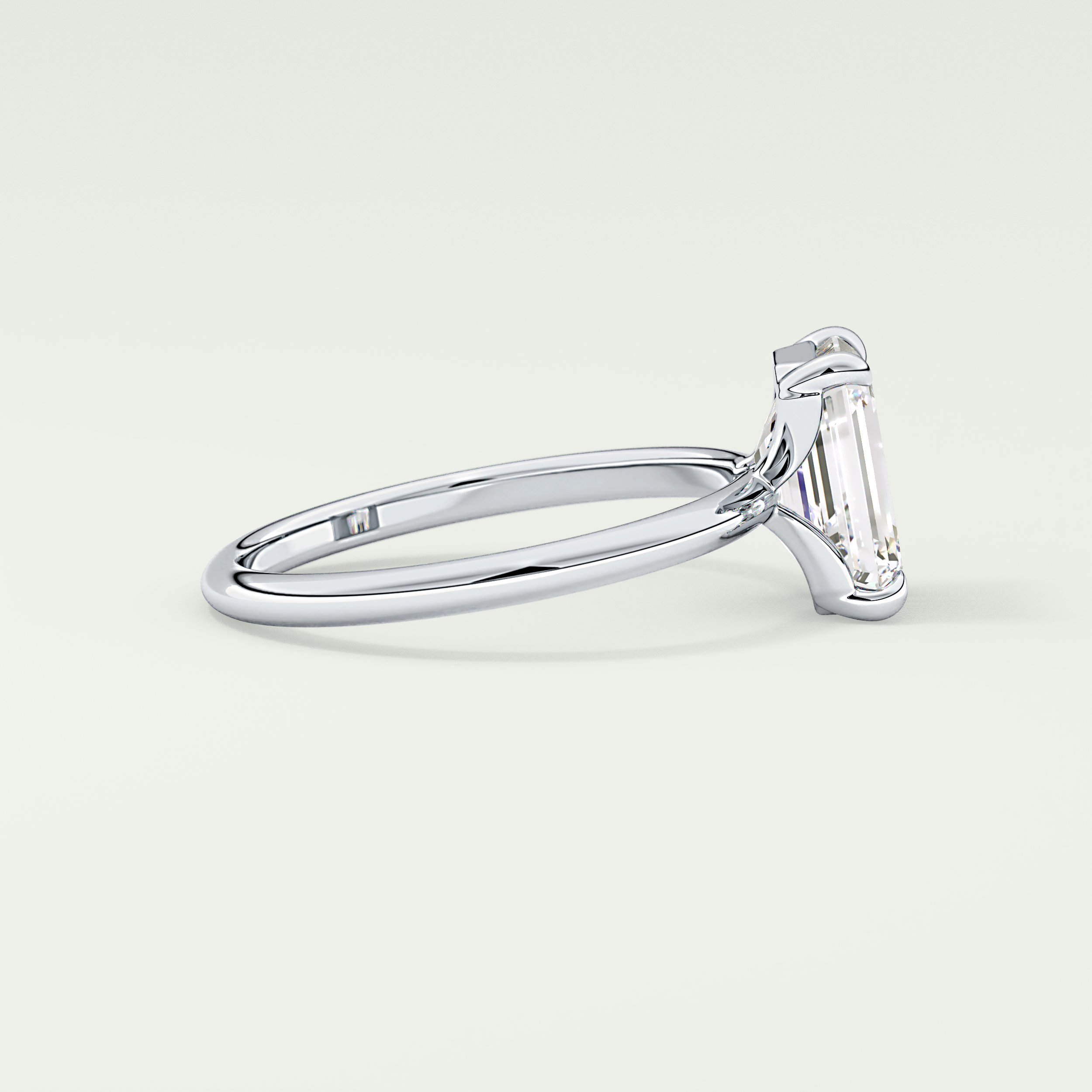 2.0 CT Emerald Cut Lab Grown Diamond Engagement Ring
