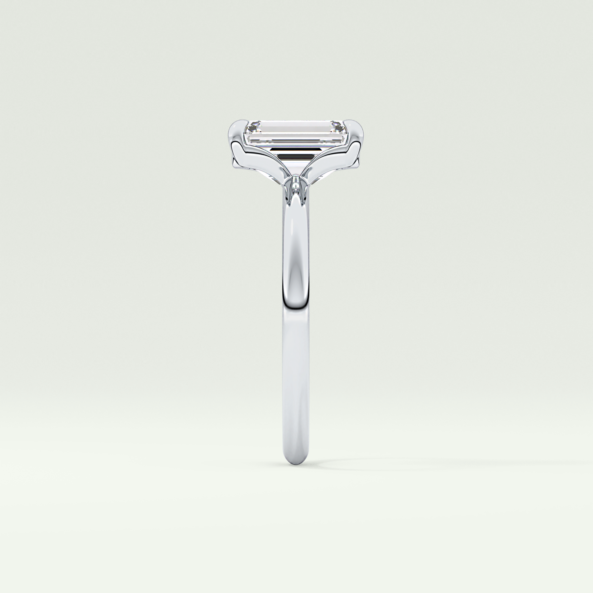 2.0 CT Emerald Cut Lab Grown Diamond Engagement Ring