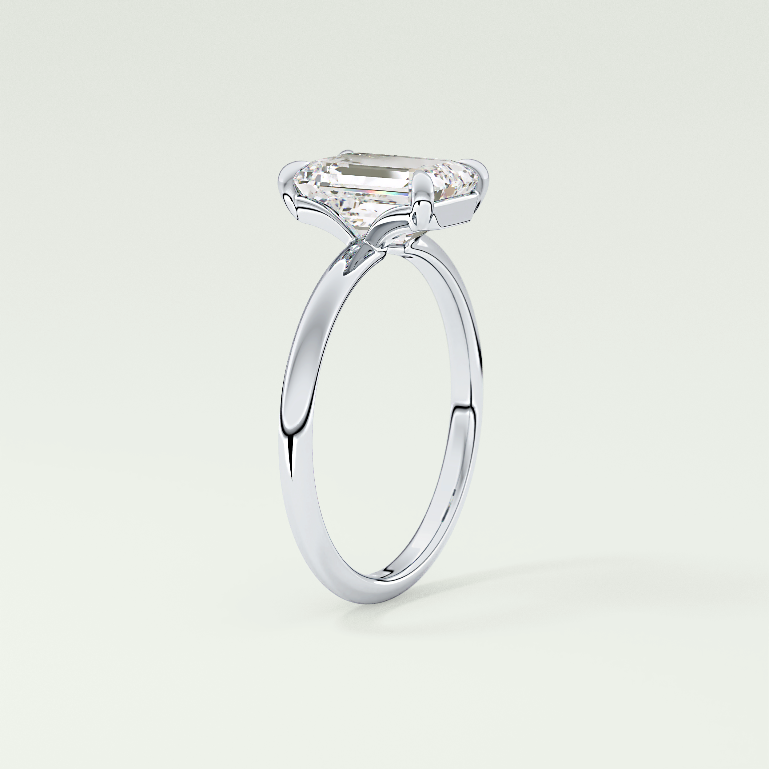 2.0 CT Emerald Cut Lab Grown Diamond Engagement Ring