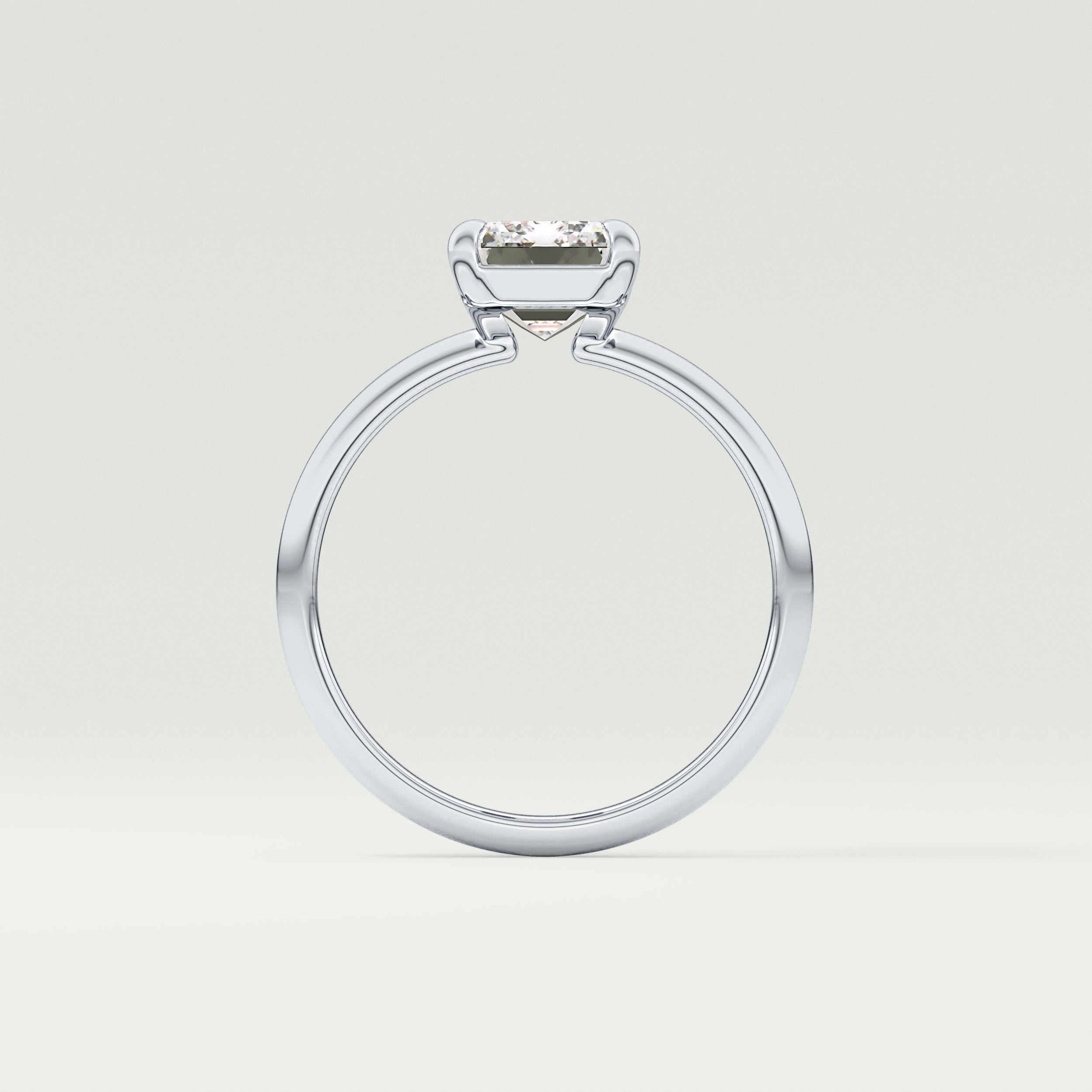 2.0 CT Emerald Cut Lab Grown Diamond Engagement Ring