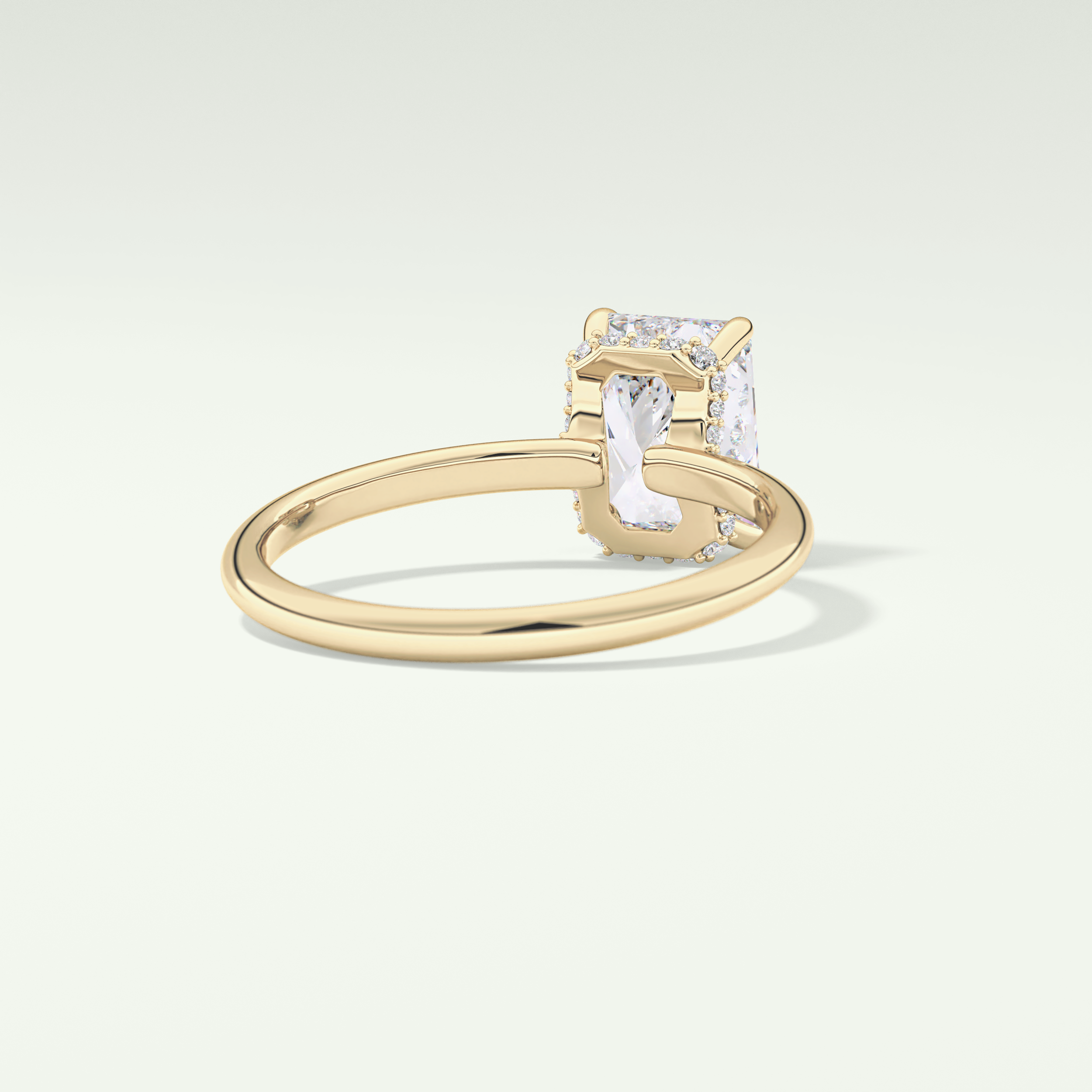 2.0 CT Radiant Cut Hidden Halo Moissanite Engagement Ring 2