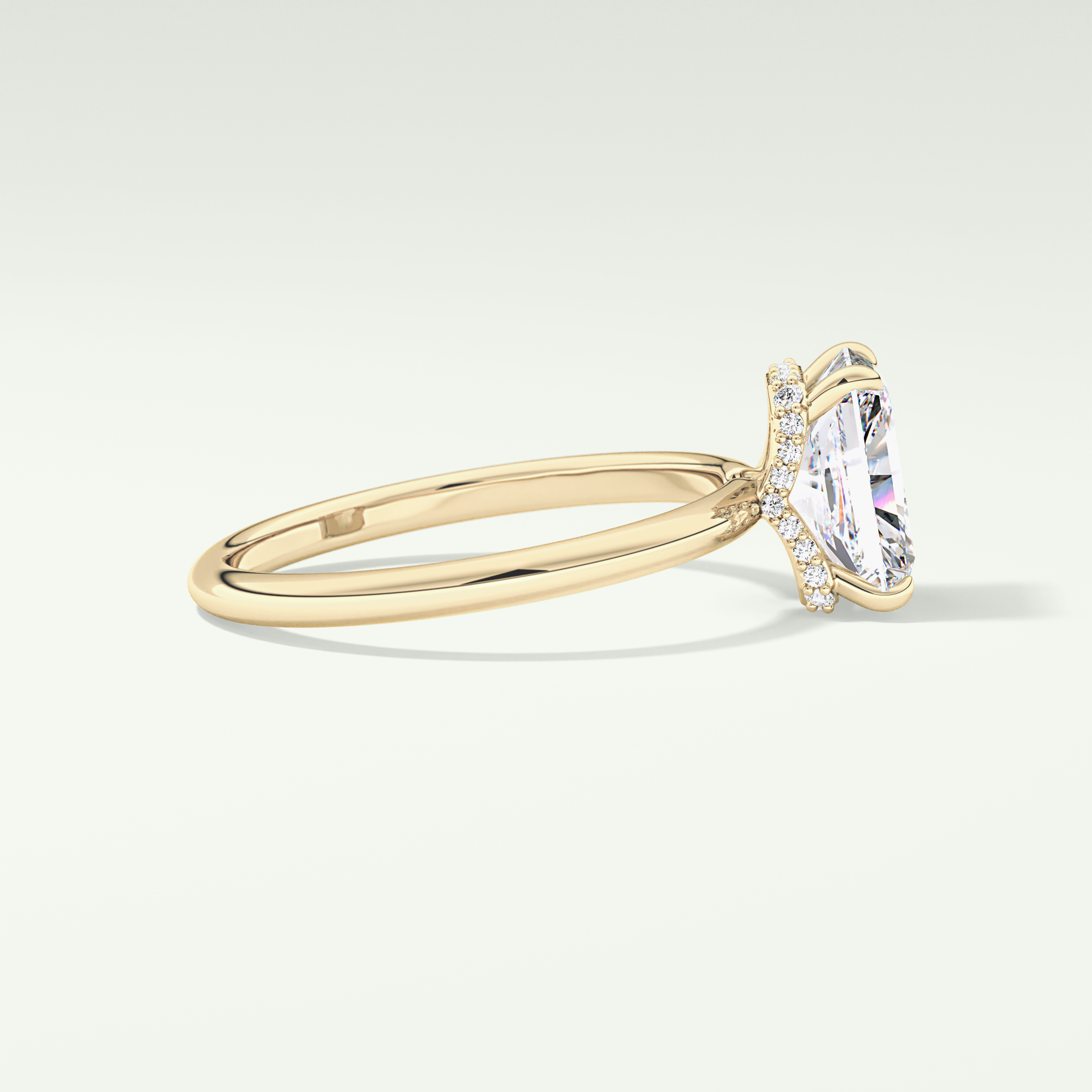 2.0 CT Radiant Cut Hidden Halo Moissanite Engagement Ring 3