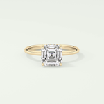 2.0 CT Asscher Cut Hidden Halo Lab Grown Diamond Engagement Ring
