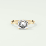 2.0 CT Asscher Cut Hidden Halo Lab Grown Diamond Engagement Ring