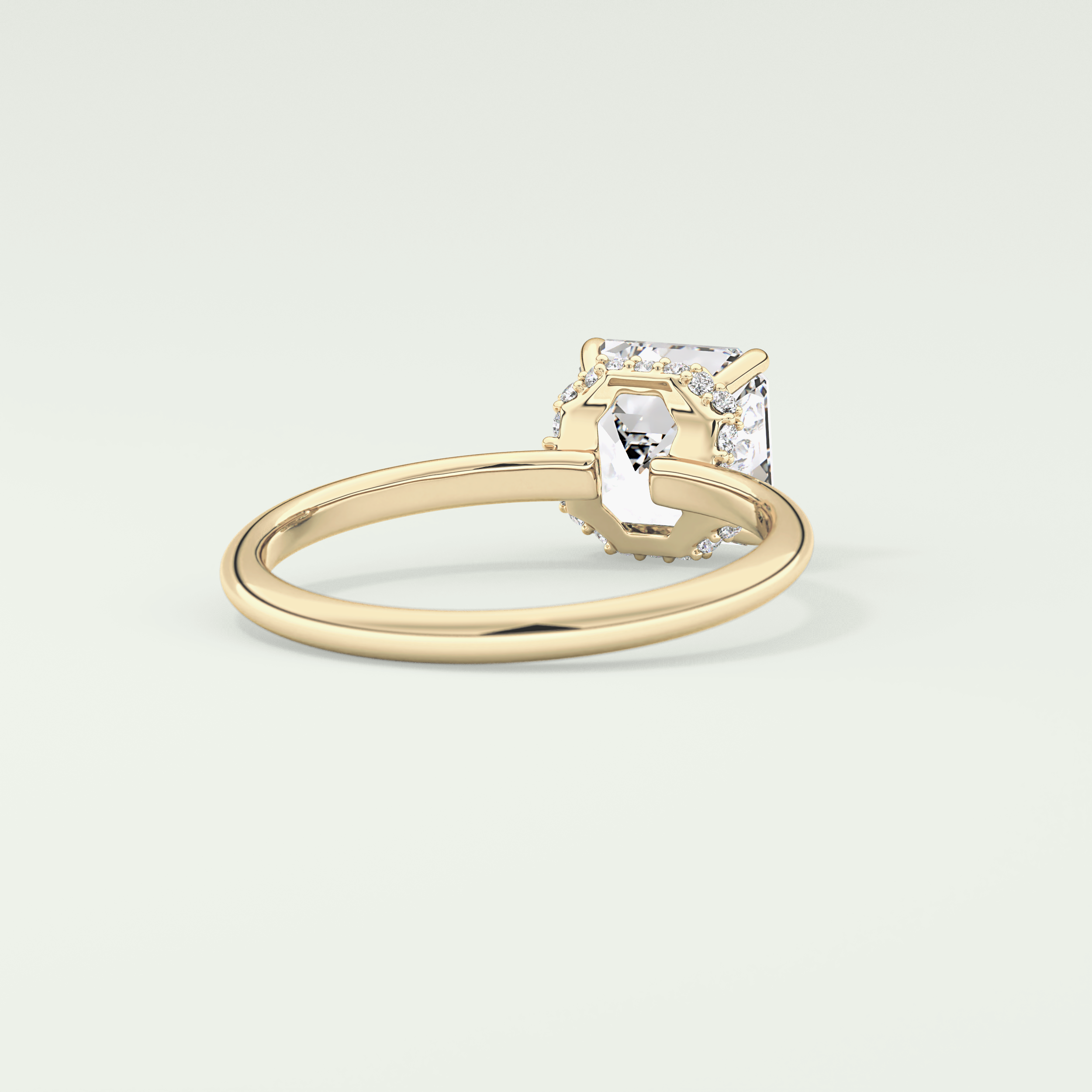 2.0 CT Asscher Cut Hidden Halo Lab Grown Diamond Engagement Ring