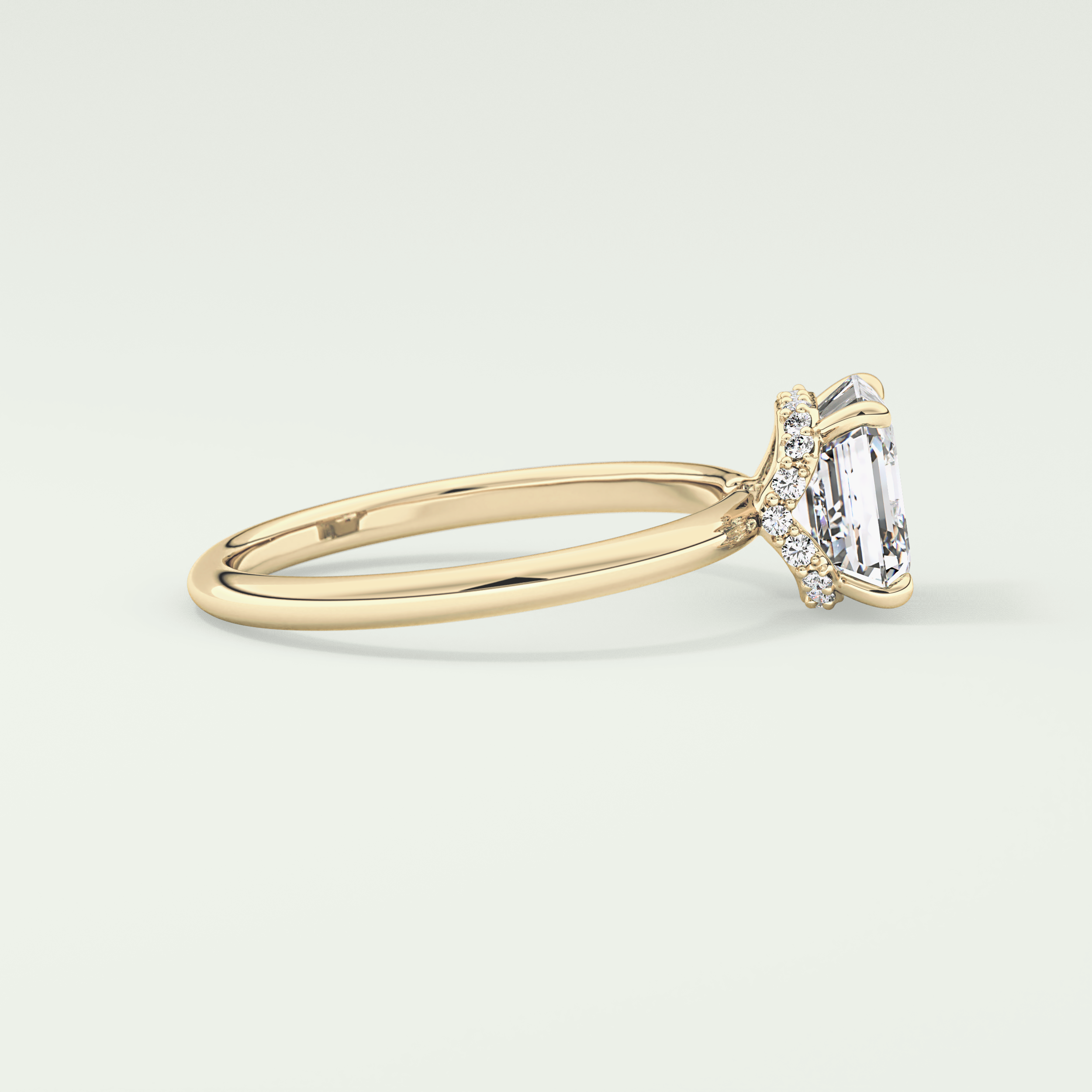 2.0 CT Asscher Cut Hidden Halo Lab Grown Diamond Engagement Ring