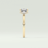 2.0 CT Asscher Cut Hidden Halo Lab Grown Diamond Engagement Ring