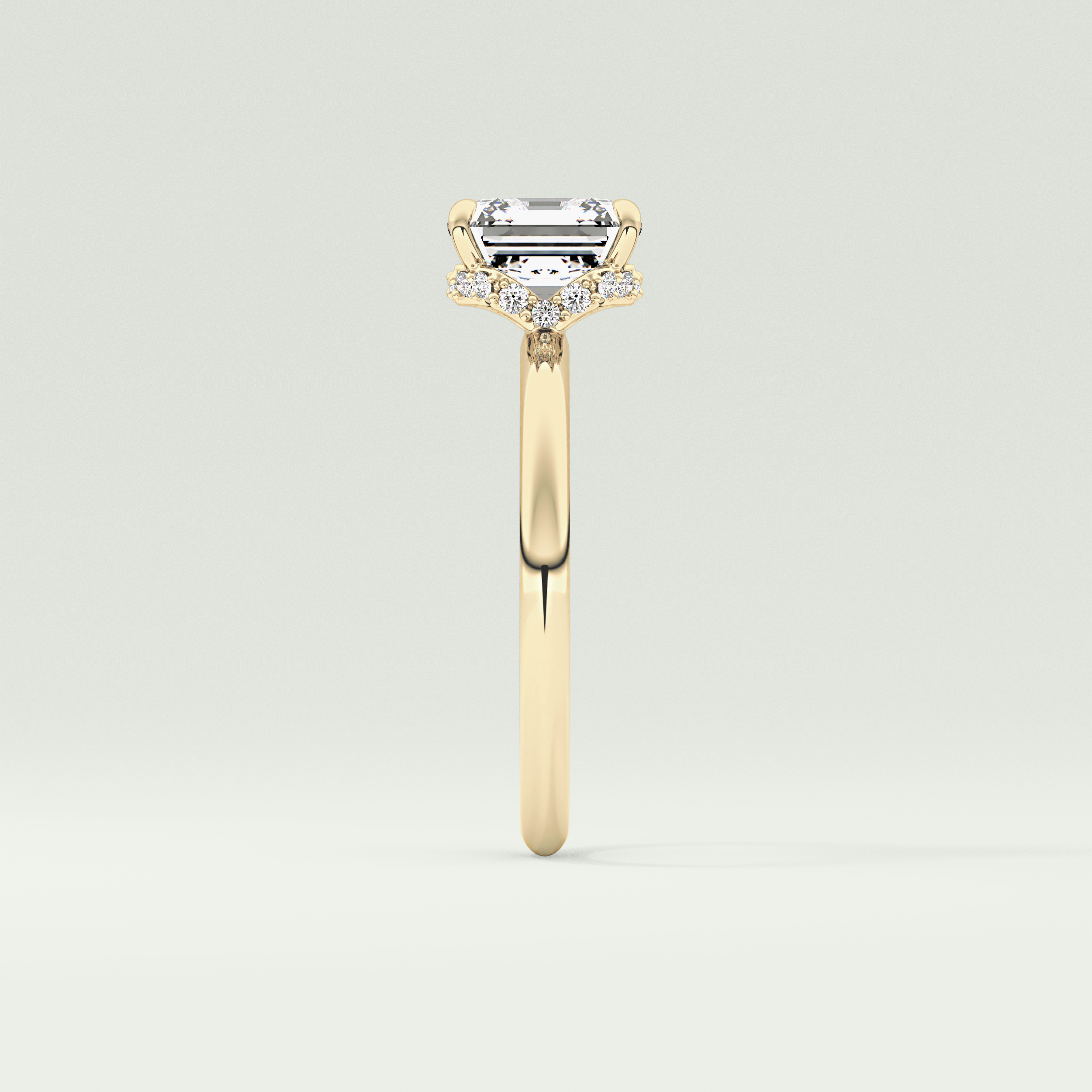 2.0 CT Asscher Cut Hidden Halo Lab Grown Diamond Engagement Ring