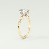 2.0 CT Asscher Cut Hidden Halo Lab Grown Diamond Engagement Ring