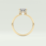 2.0 CT Asscher Cut Hidden Halo Lab Grown Diamond Engagement Ring