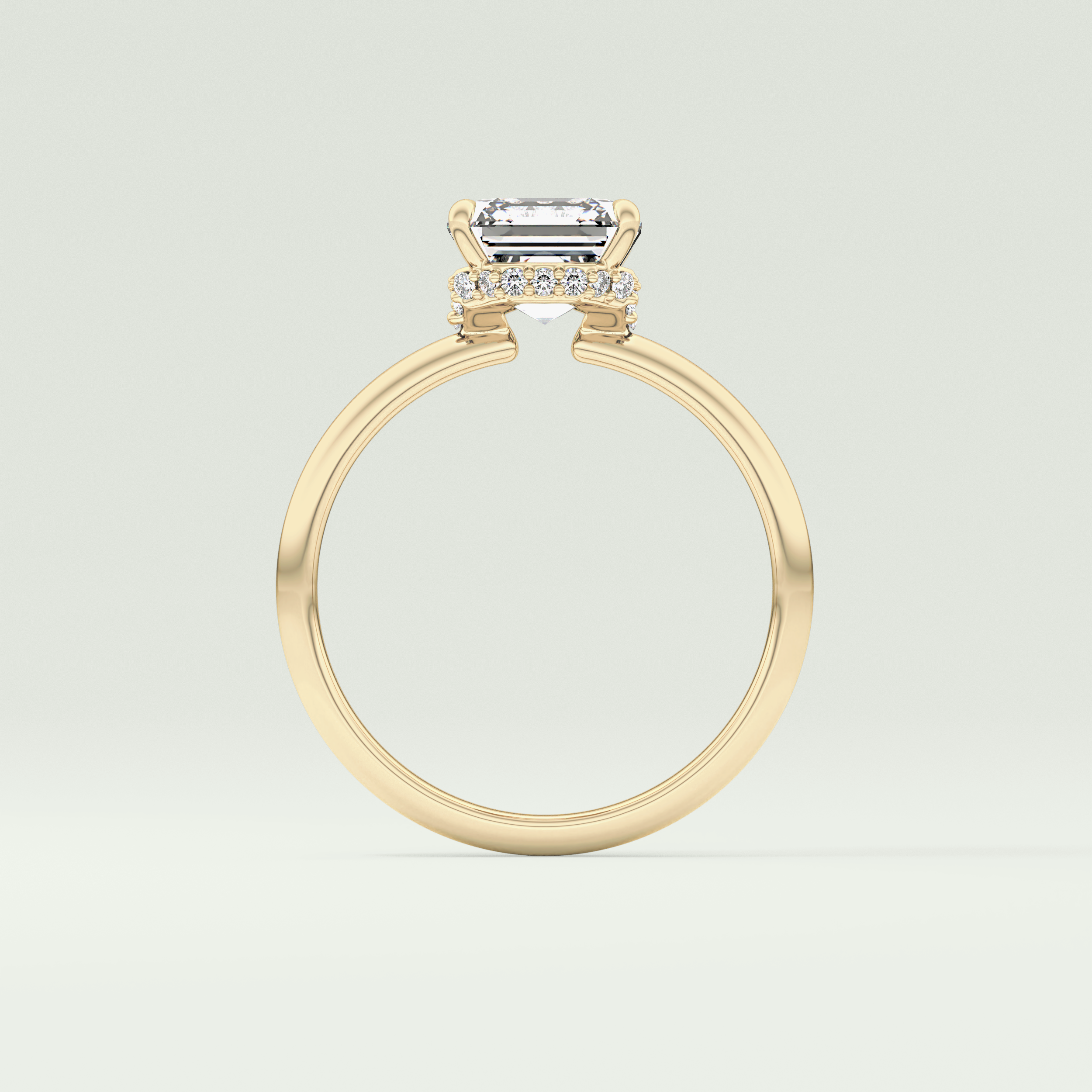2.0 CT Asscher Cut Hidden Halo Lab Grown Diamond Engagement Ring