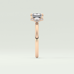 2.0 CT Asscher Cut Hidden Halo Lab Grown Diamond Engagement Ring