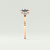 2.0 CT Asscher Cut Hidden Halo Lab Grown Diamond Engagement Ring