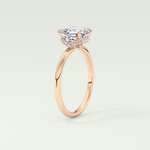 2.0 CT Asscher Cut Hidden Halo Lab Grown Diamond Engagement Ring