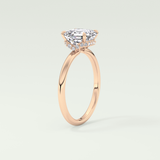 2.0 CT Asscher Cut Hidden Halo Lab Grown Diamond Engagement Ring