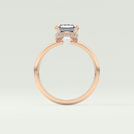 2.0 CT Asscher Cut Hidden Halo Lab Grown Diamond Engagement Ring