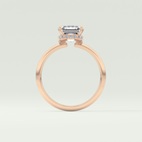 2.0 CT Asscher Cut Hidden Halo Lab Grown Diamond Engagement Ring