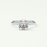 2.0 CT Asscher Cut Hidden Halo Lab Grown Diamond Engagement Ring