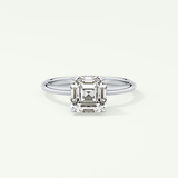2.0 CT Asscher Cut Hidden Halo Lab Grown Diamond Engagement Ring