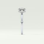 2.0 CT Asscher Cut Hidden Halo Lab Grown Diamond Engagement Ring