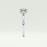 2.0 CT Asscher Cut Hidden Halo Lab Grown Diamond Engagement Ring