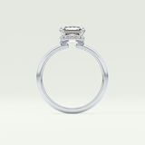 2.0 CT Asscher Cut Hidden Halo Lab Grown Diamond Engagement Ring
