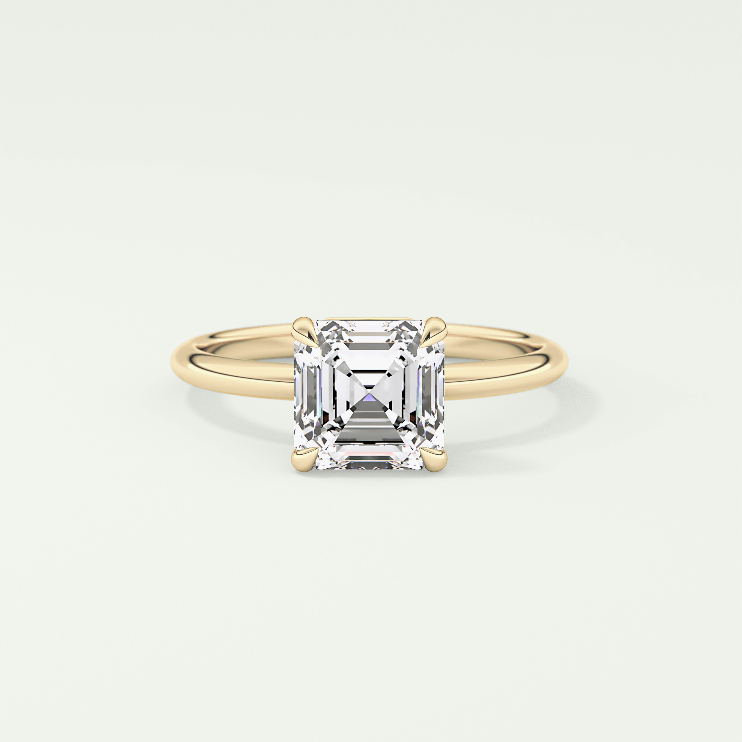 2.0 CT Asscher Cut Solitaire Lab-Grown Diamond Engagement Ring
