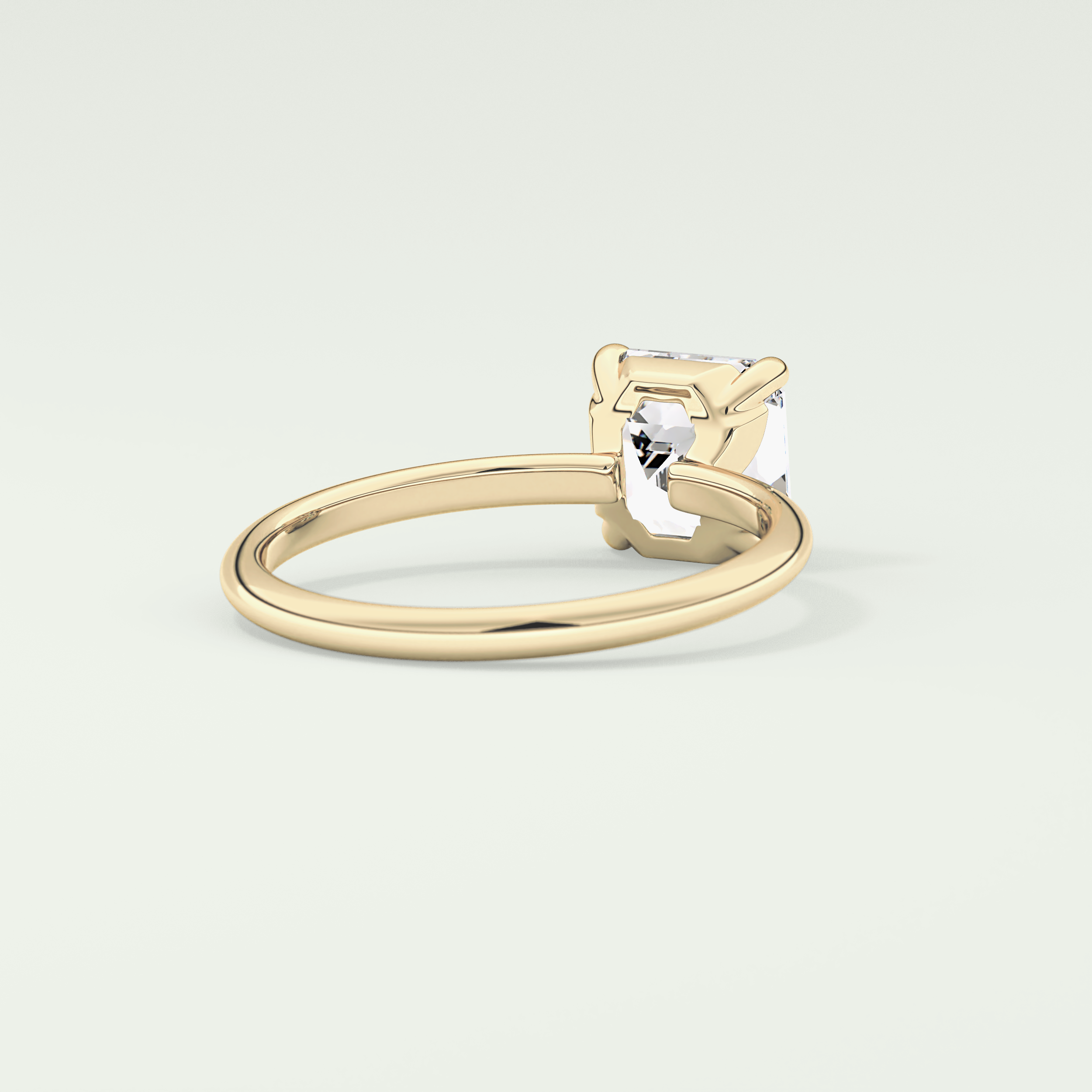 2.0 CT Asscher Cut Solitaire Moissanite Engagement Ring 2