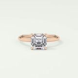 2.0 CT Asscher Cut Solitaire Moissanite Engagement Ring 7