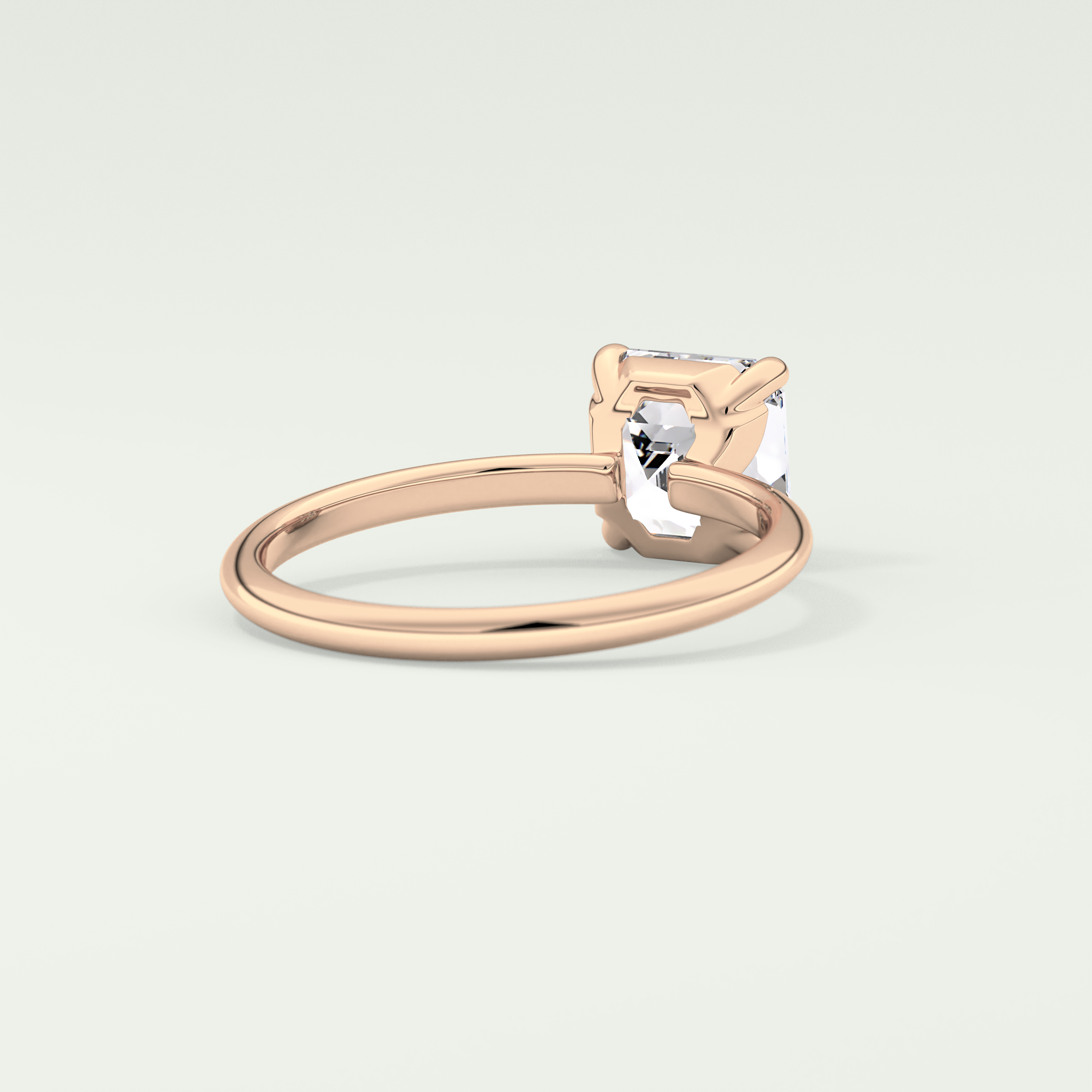 2.0 CT Asscher Cut Solitaire Moissanite Engagement Ring 8