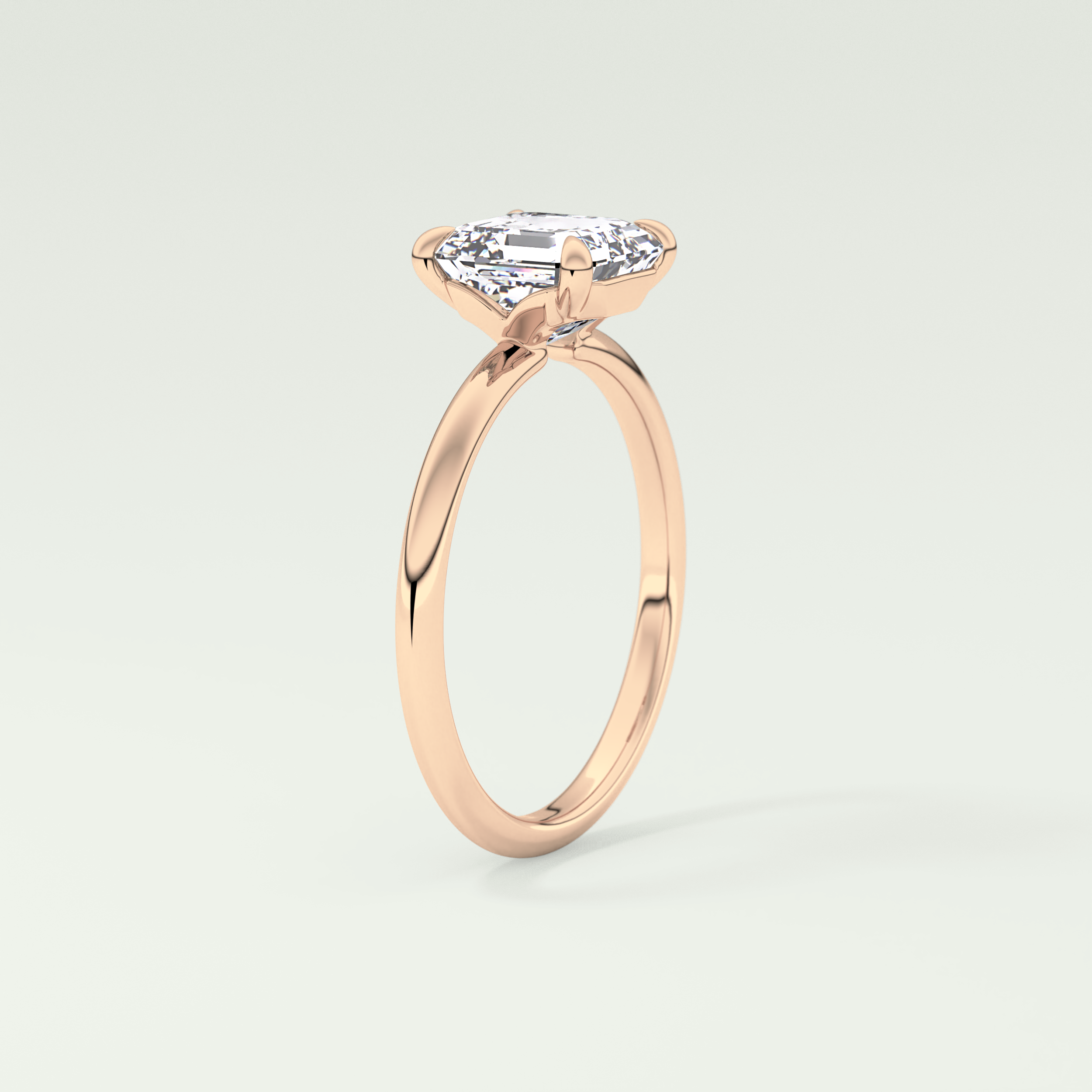 2.0 CT Asscher Cut Solitaire Lab-Grown Diamond Engagement Ring
