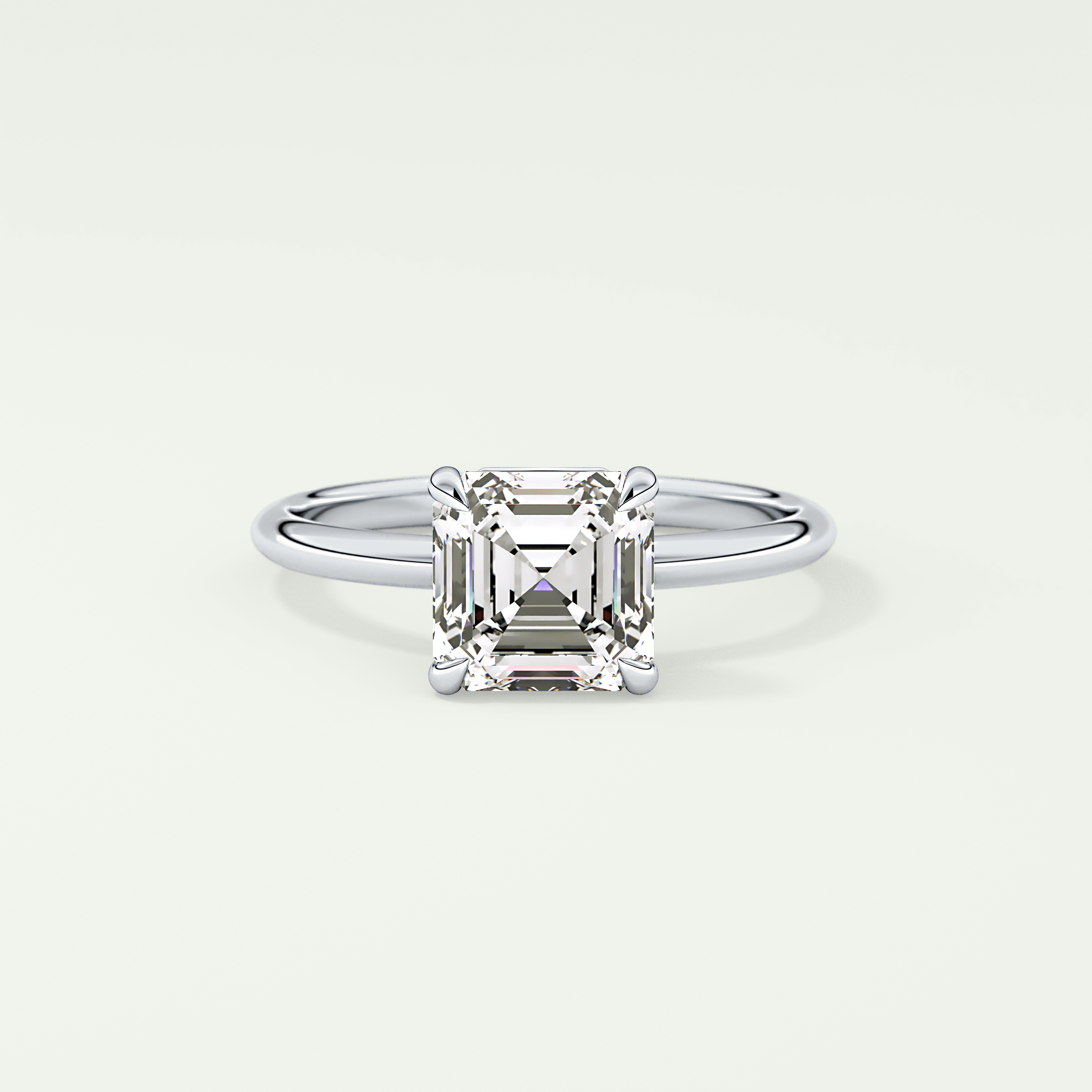 2.0 CT Asscher Cut Solitaire Lab-Grown Diamond Engagement Ring