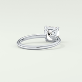 2.0 CT Asscher Cut Solitaire Moissanite Engagement Ring 14