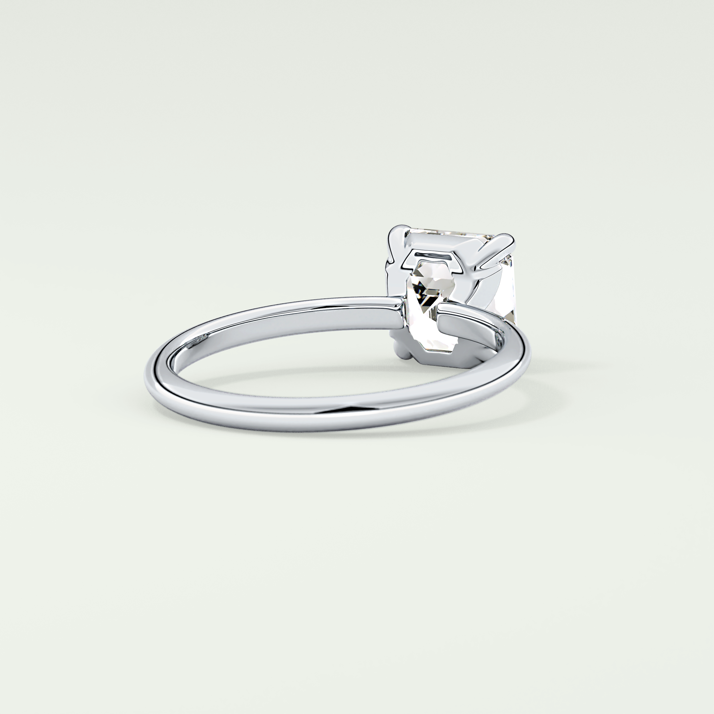 2.0 CT Asscher Cut Solitaire Moissanite Engagement Ring 14
