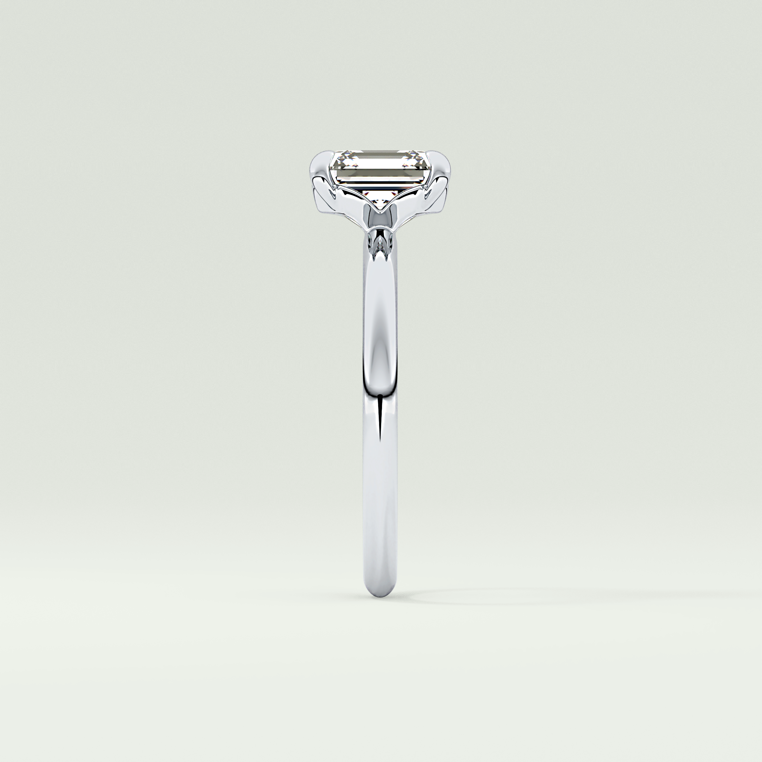 2.0 CT Asscher Cut Solitaire Moissanite Engagement Ring 16